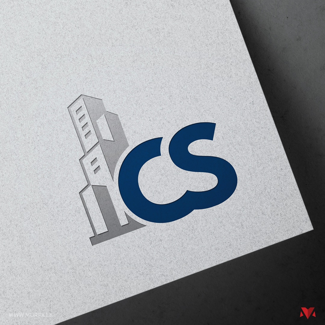 CS Constructions logo on paper with shadow overlay