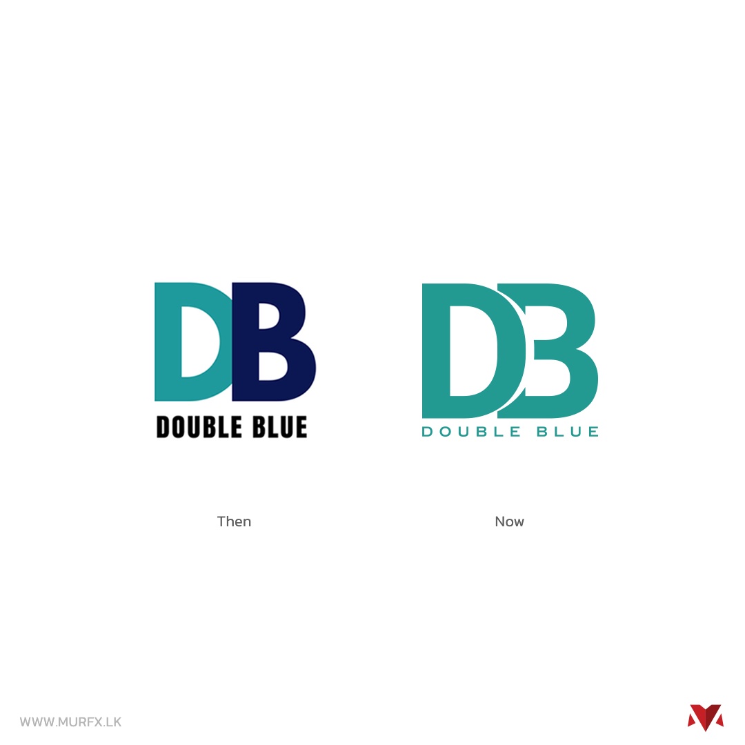 Double Blue logo, then versus now