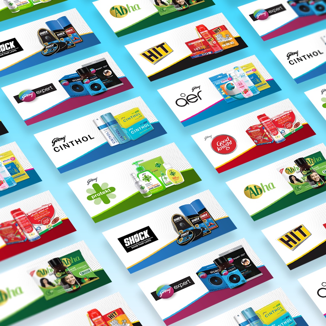 Grid of Godrej Daraz category banners across sub-brands