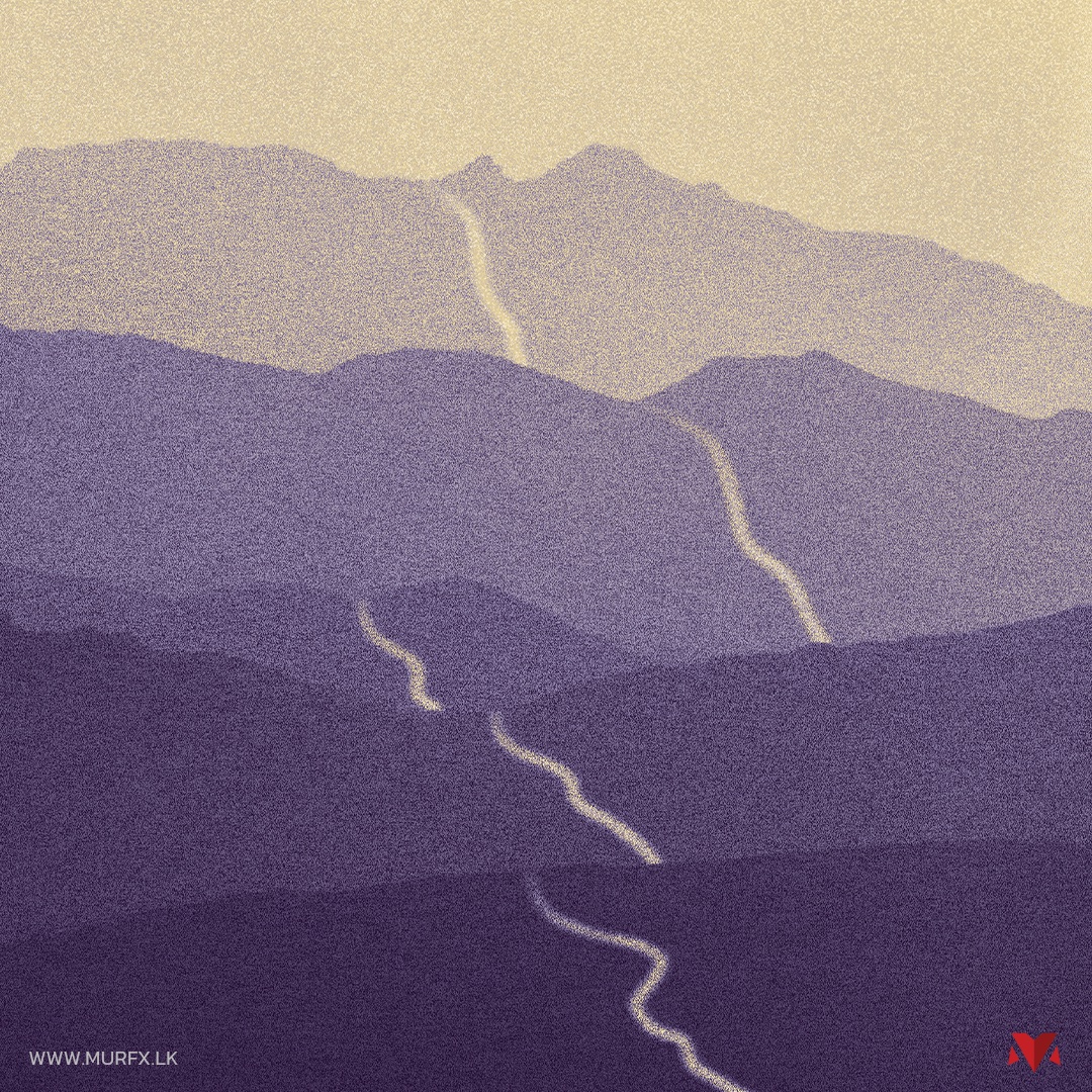 Detail crop of the Paths album art mountain illustration