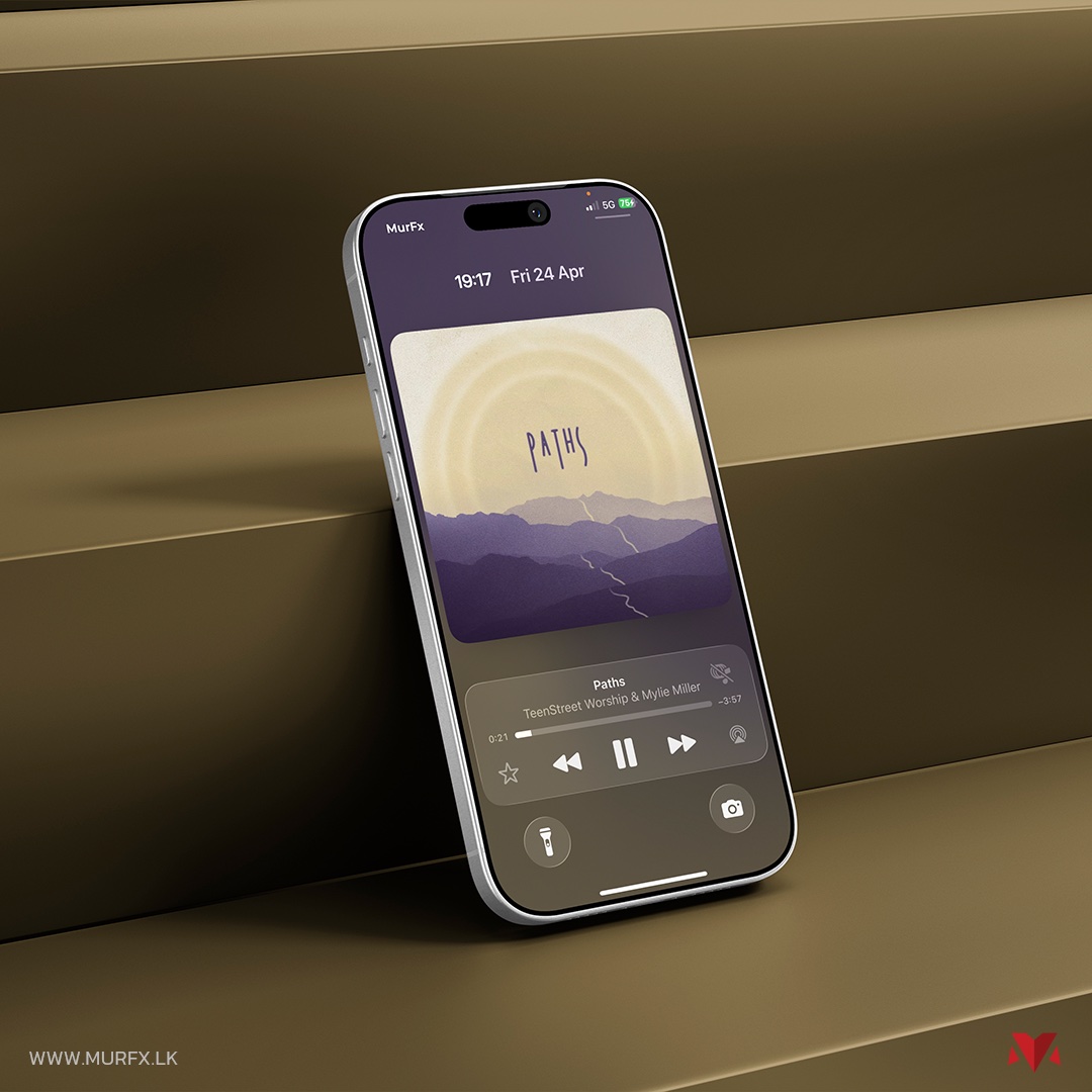 Paths album art shown on a phone lock screen music player