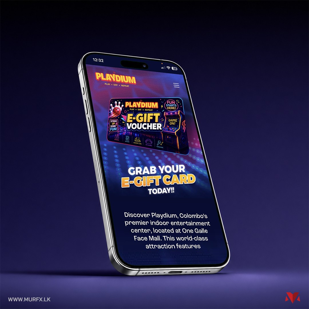 Playdium e-gift card landing page on a phone