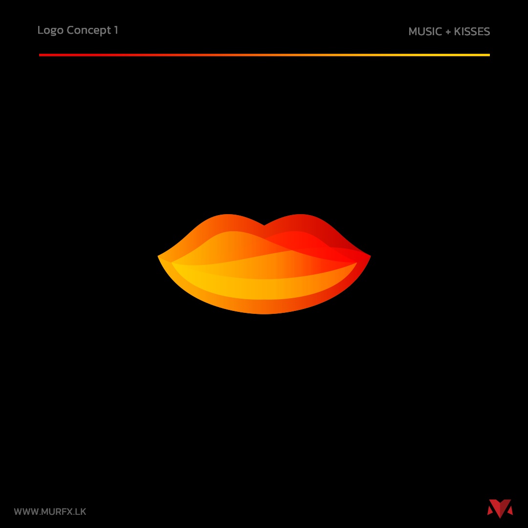XOXO logo concept 1 — solid gradient lips