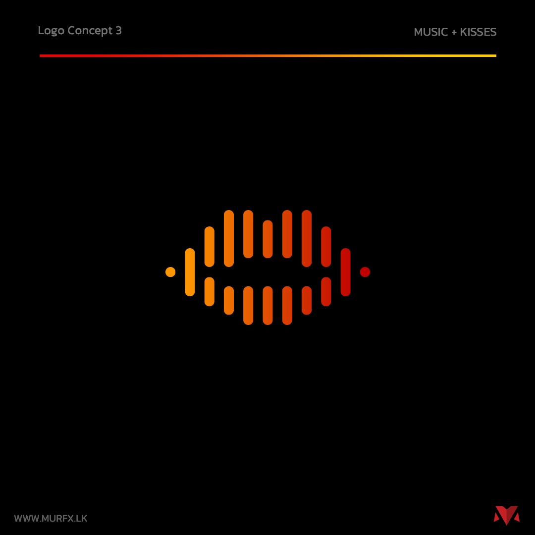 XOXO logo concept 3 — abstract soundwave shaped like lips