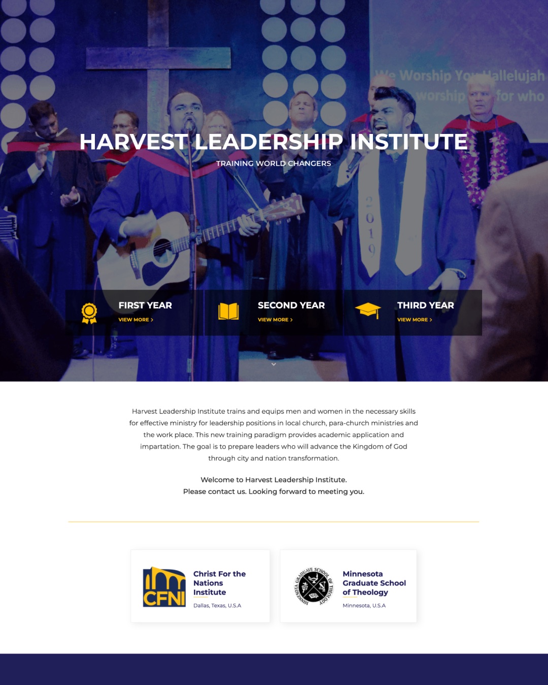 Harvest Leadership Institute website